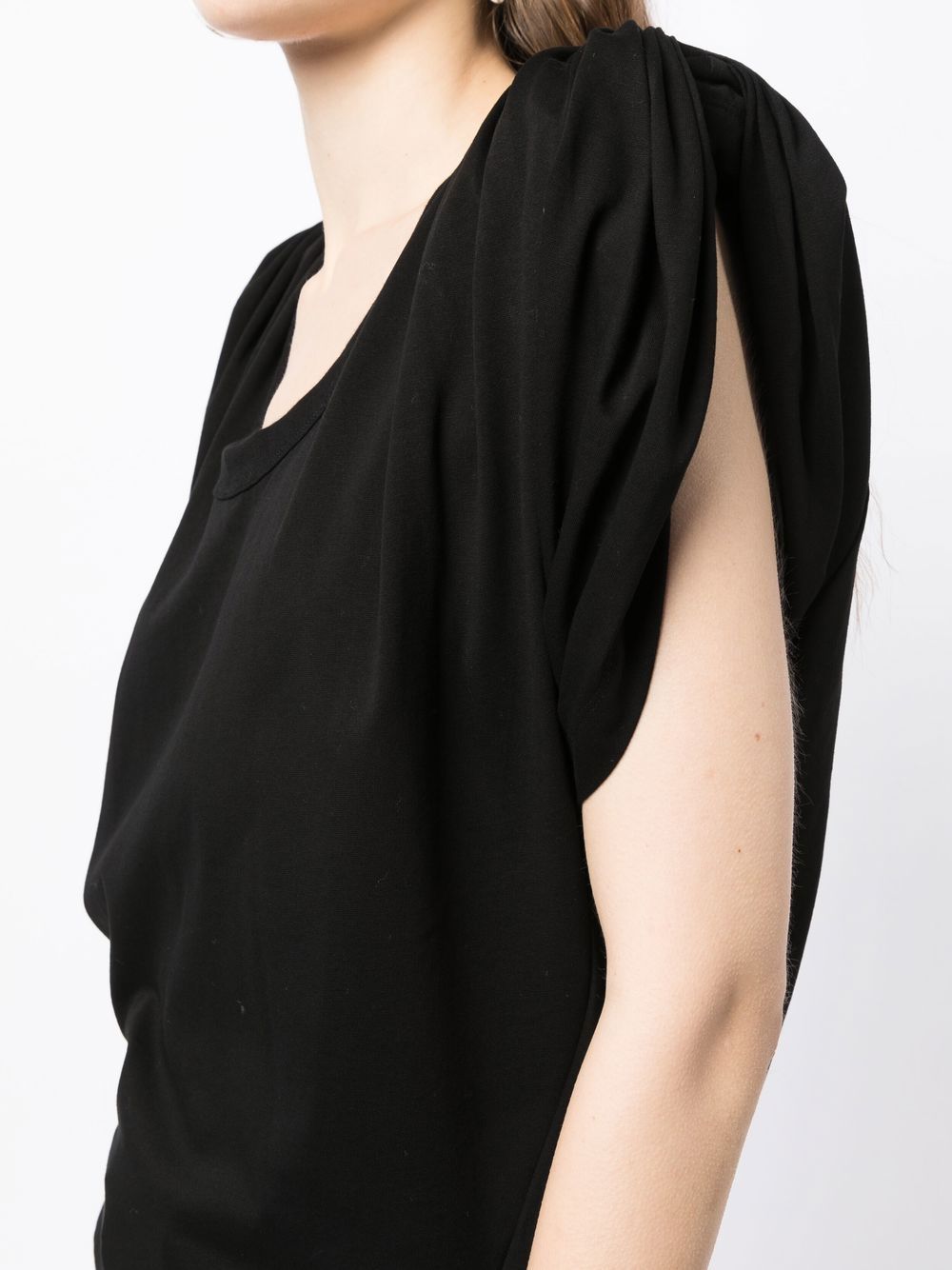 DRAPED SHOULDER SLEEVELESS TOP