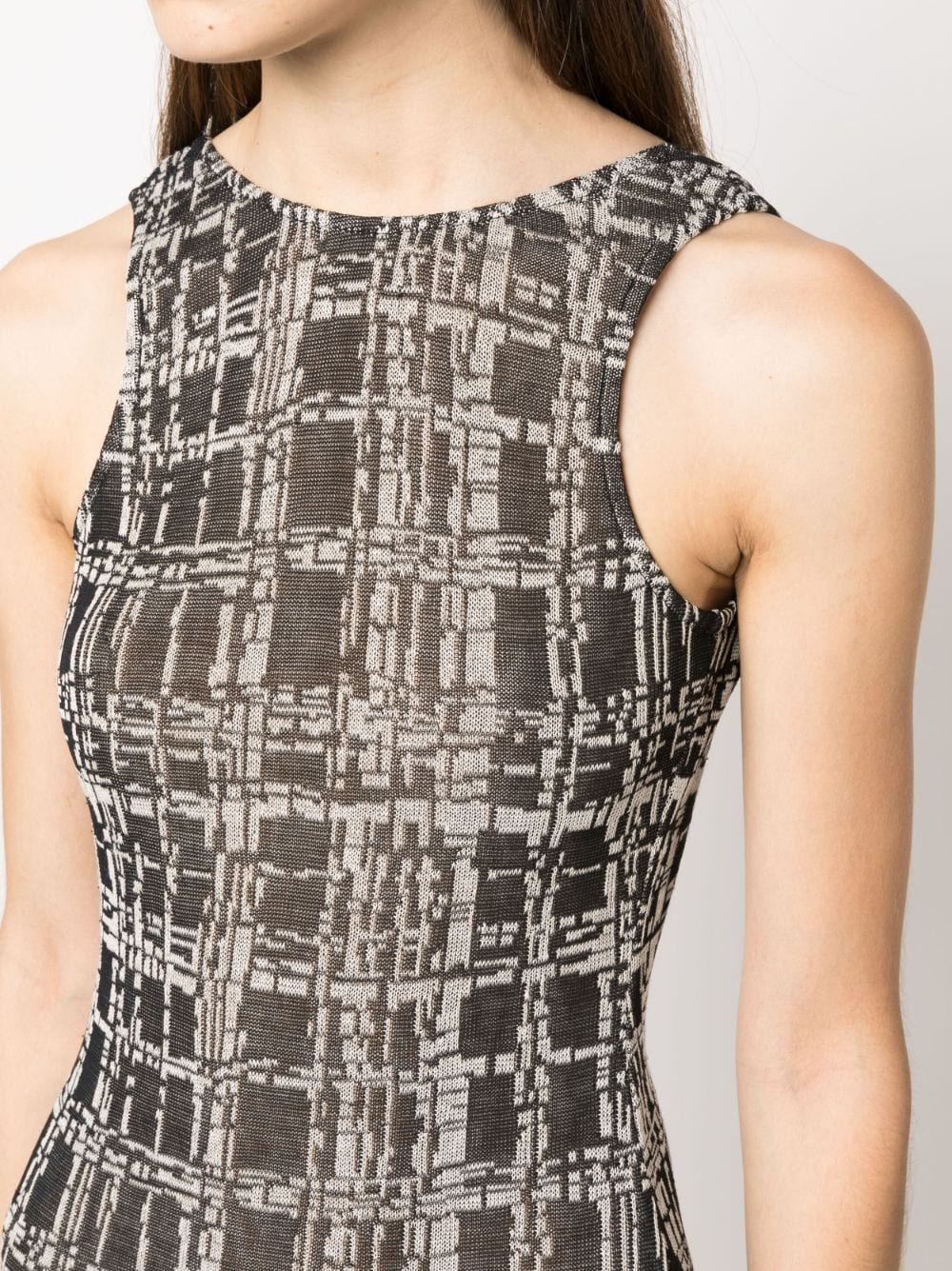 BABELE JACQUARD SCOOP BACK MINI DRESS