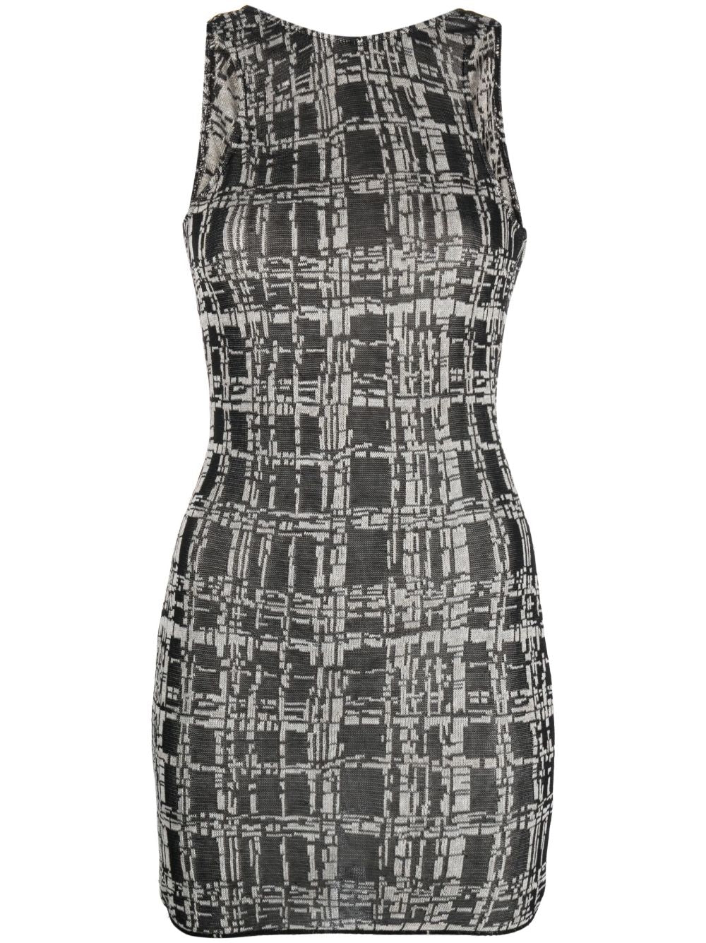 BABELE JACQUARD SCOOP BACK MINI DRESS
