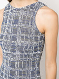 BABELE JACQUARD SCOOP BACK MINI DRESS