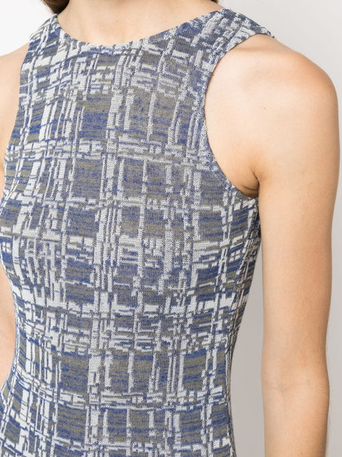 BABELE JACQUARD SCOOP BACK MINI DRESS