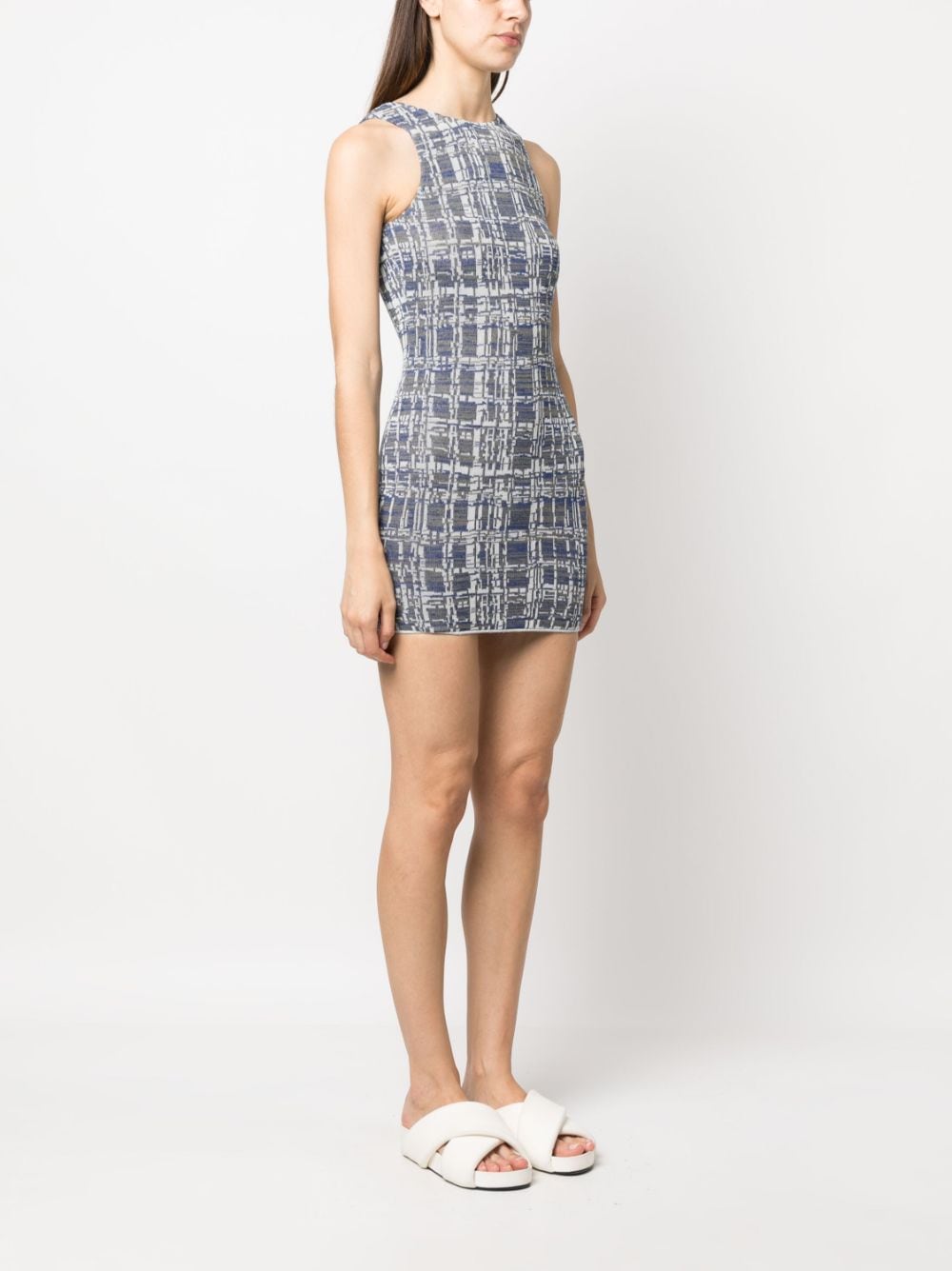 BABELE JACQUARD SCOOP BACK MINI DRESS