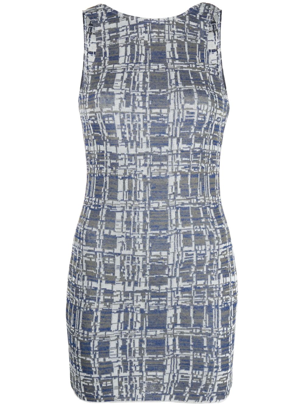 BABELE JACQUARD SCOOP BACK MINI DRESS