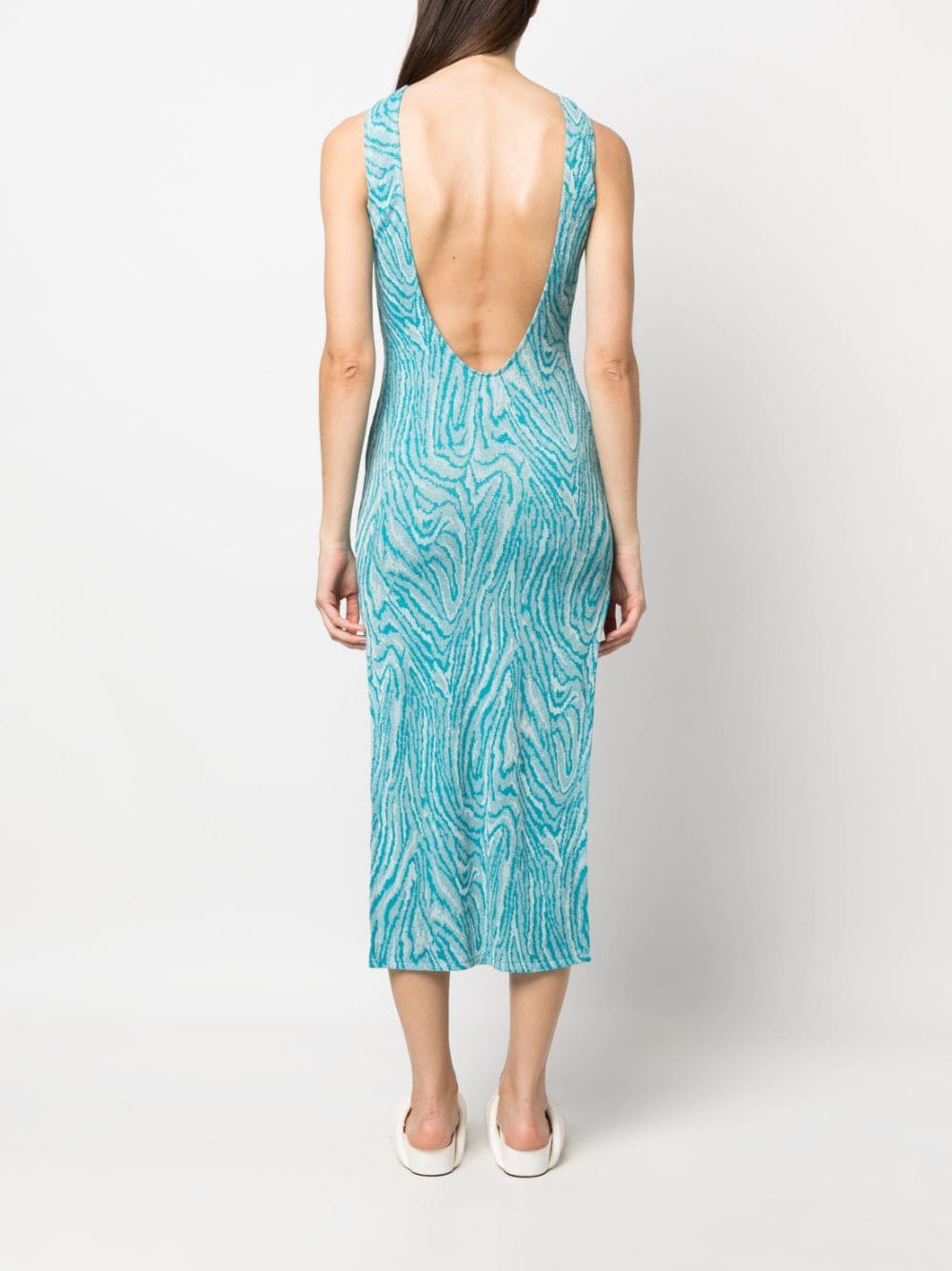FLOW JACQUARD SCOOP BACK MAXI DRESS