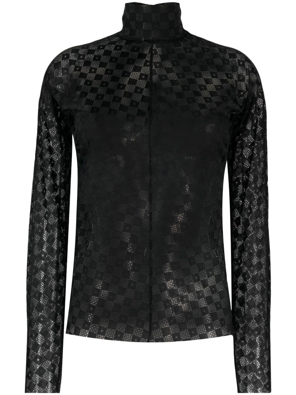 damier lace shirt