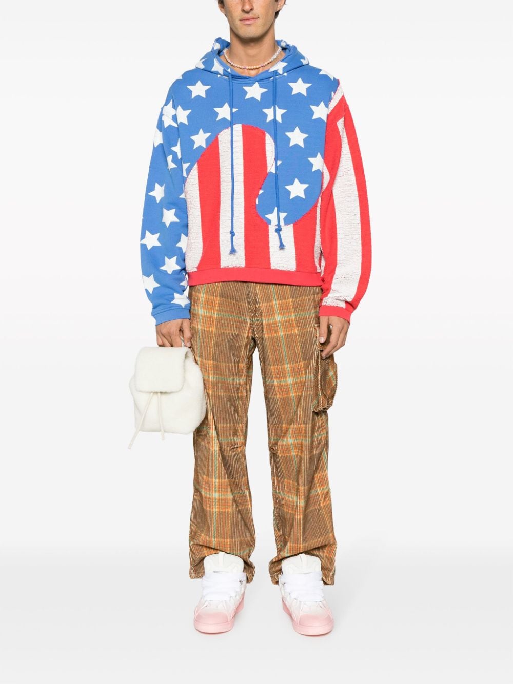 UNISEX STARS AND STRIPES SWIRL HOODIE KNIT