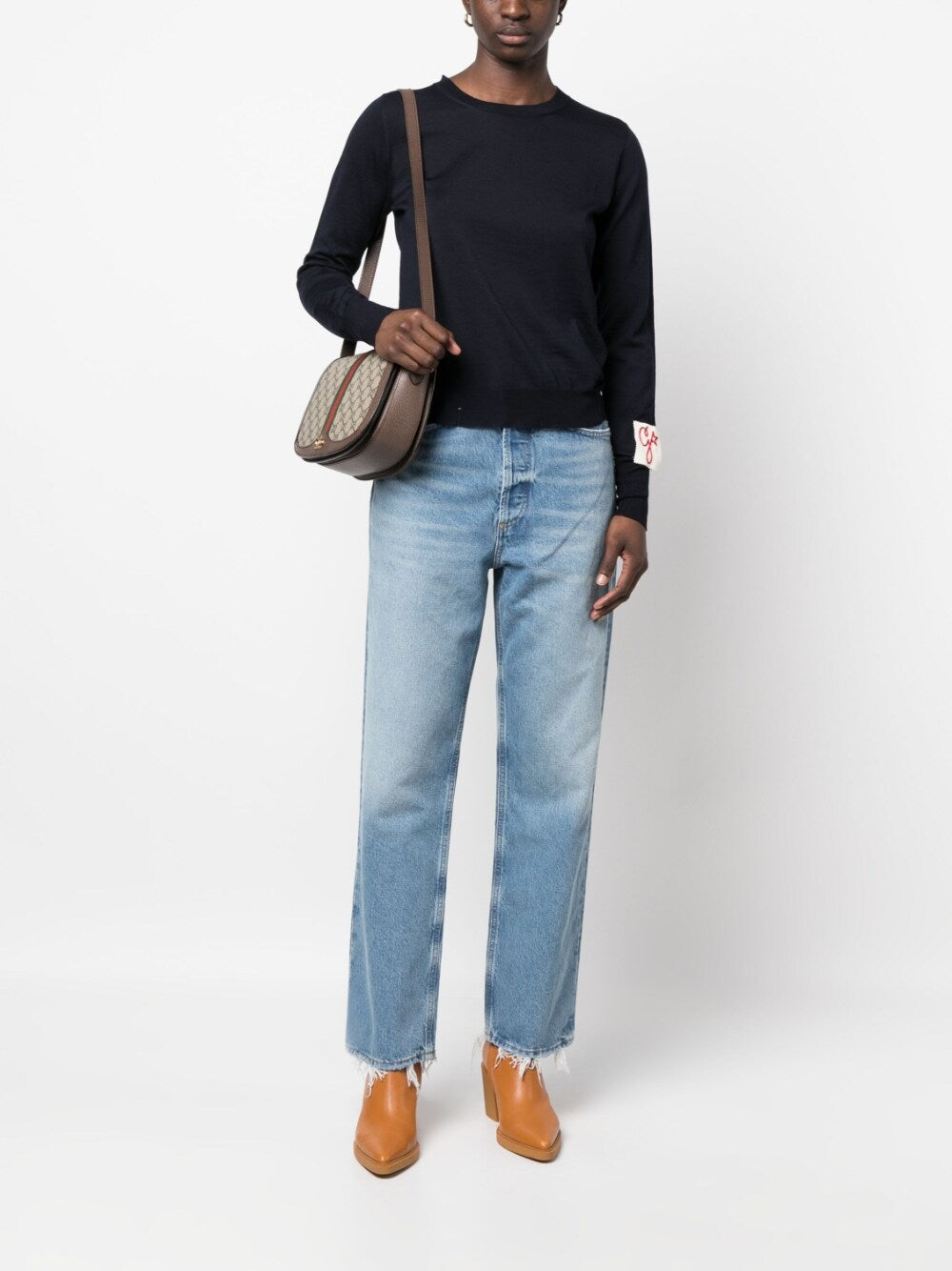 GOLDEN W`S REGULAR KNIT CREW NECK