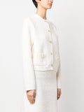 RD NK LS EMBROIDERED CARDI