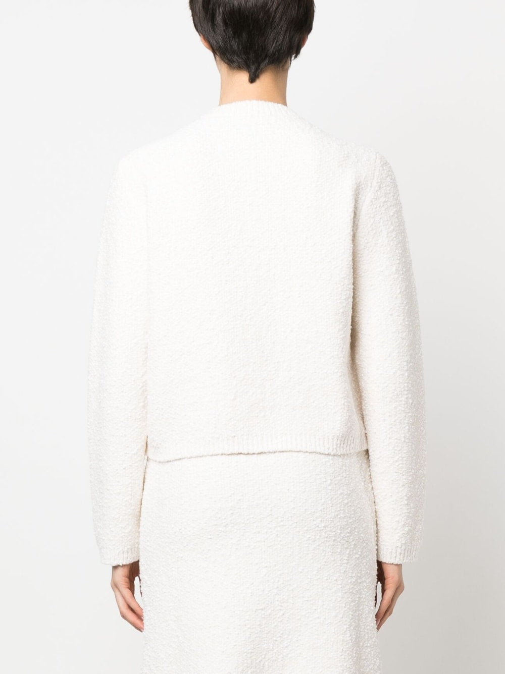 RD NK LS EMBROIDERED CARDI