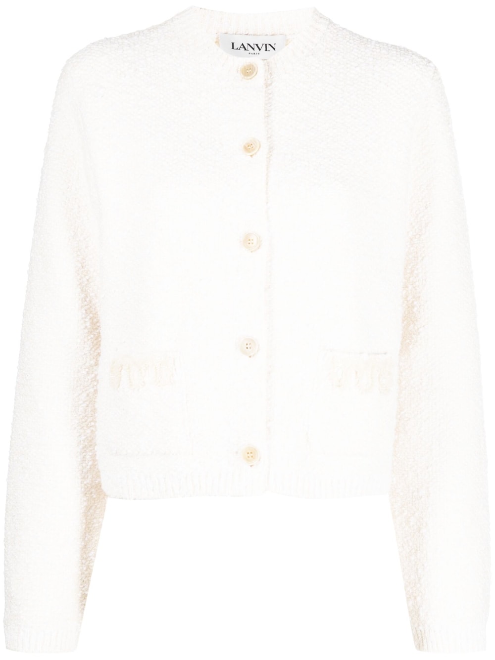 RD NK LS EMBROIDERED CARDI