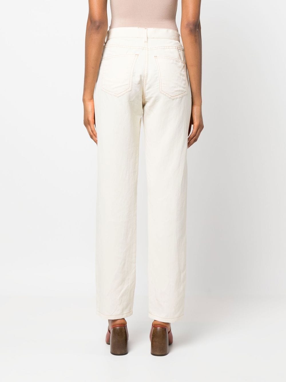 Straight leg trousers with five pockets