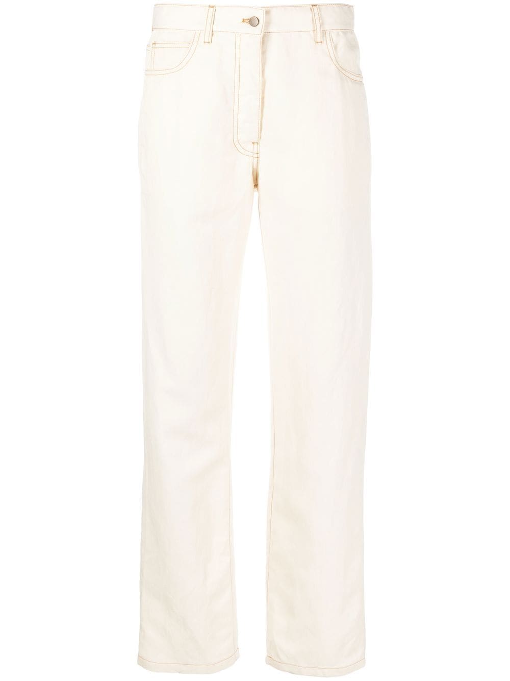 Straight leg trousers with five pockets