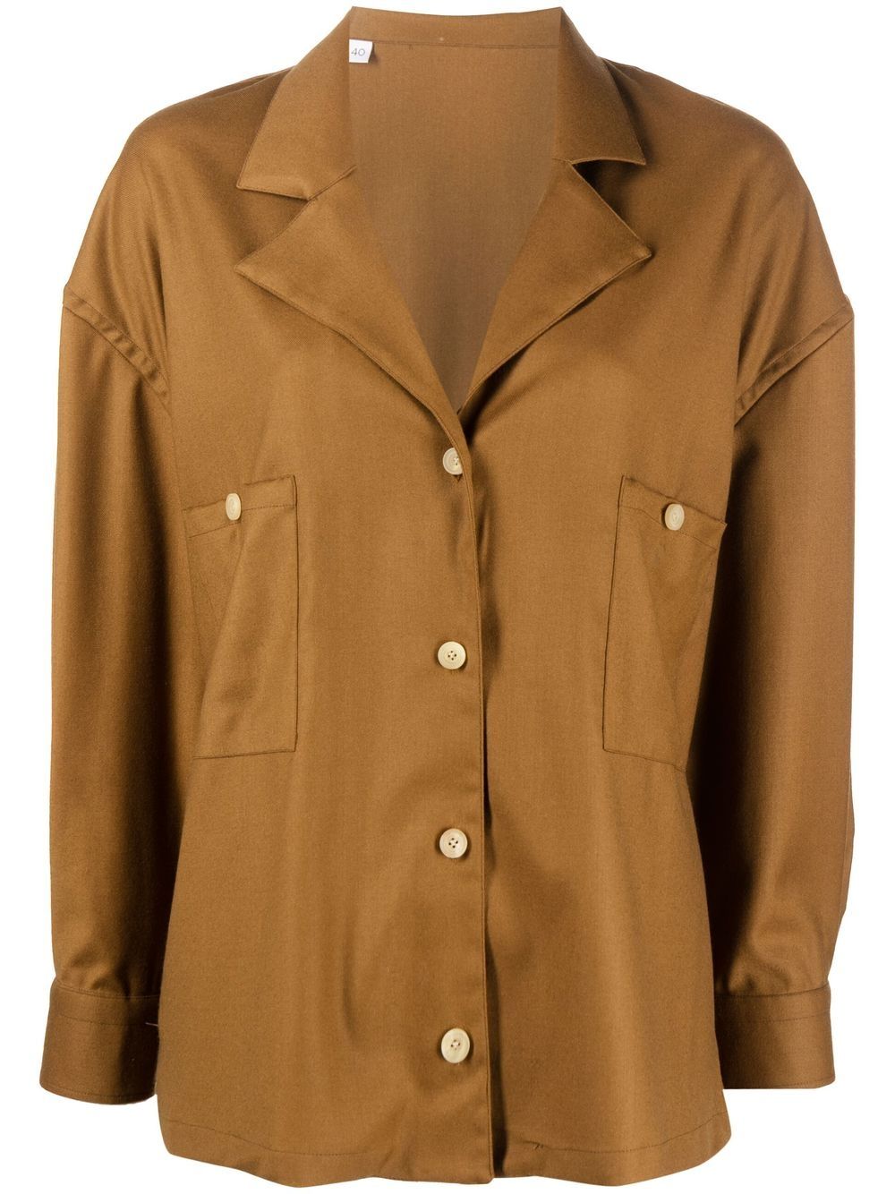 Loose fit shirt with blazer collar and pocket