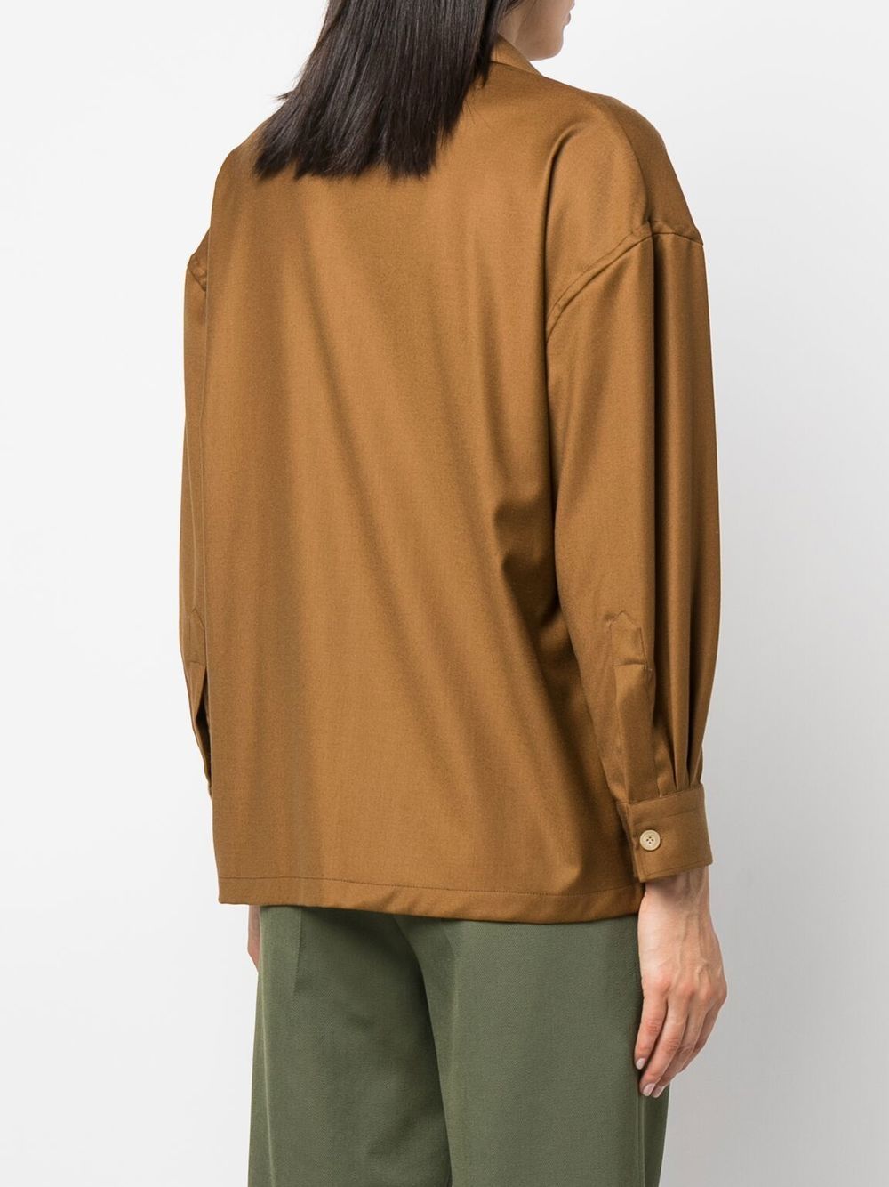 Loose fit shirt with blazer collar and pocket