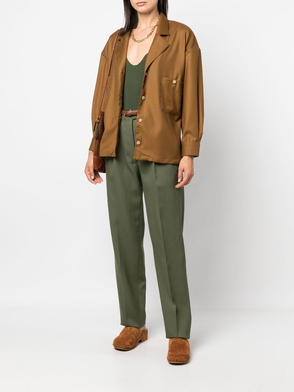 Loose fit shirt with blazer collar and pocket