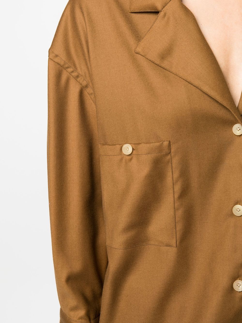 Loose fit shirt with blazer collar and pocket