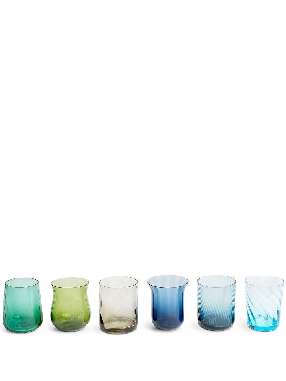 SET 6 TUMBLER TEXTURE NUANCE BLU/VERDE