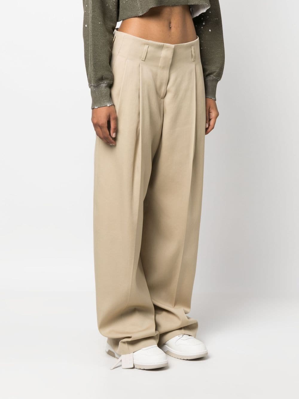 GOLDEN W`S PANT WIDE LEG LIGHT DRY WOOL GABARDINE