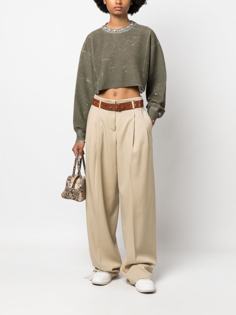 GOLDEN W`S PANT WIDE LEG LIGHT DRY WOOL GABARDINE