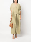 Silk-Crepe Gather Dress