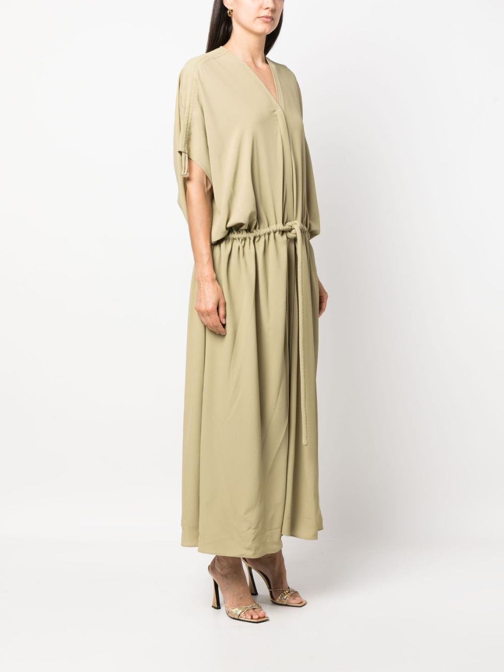 Silk-Crepe Gather Dress