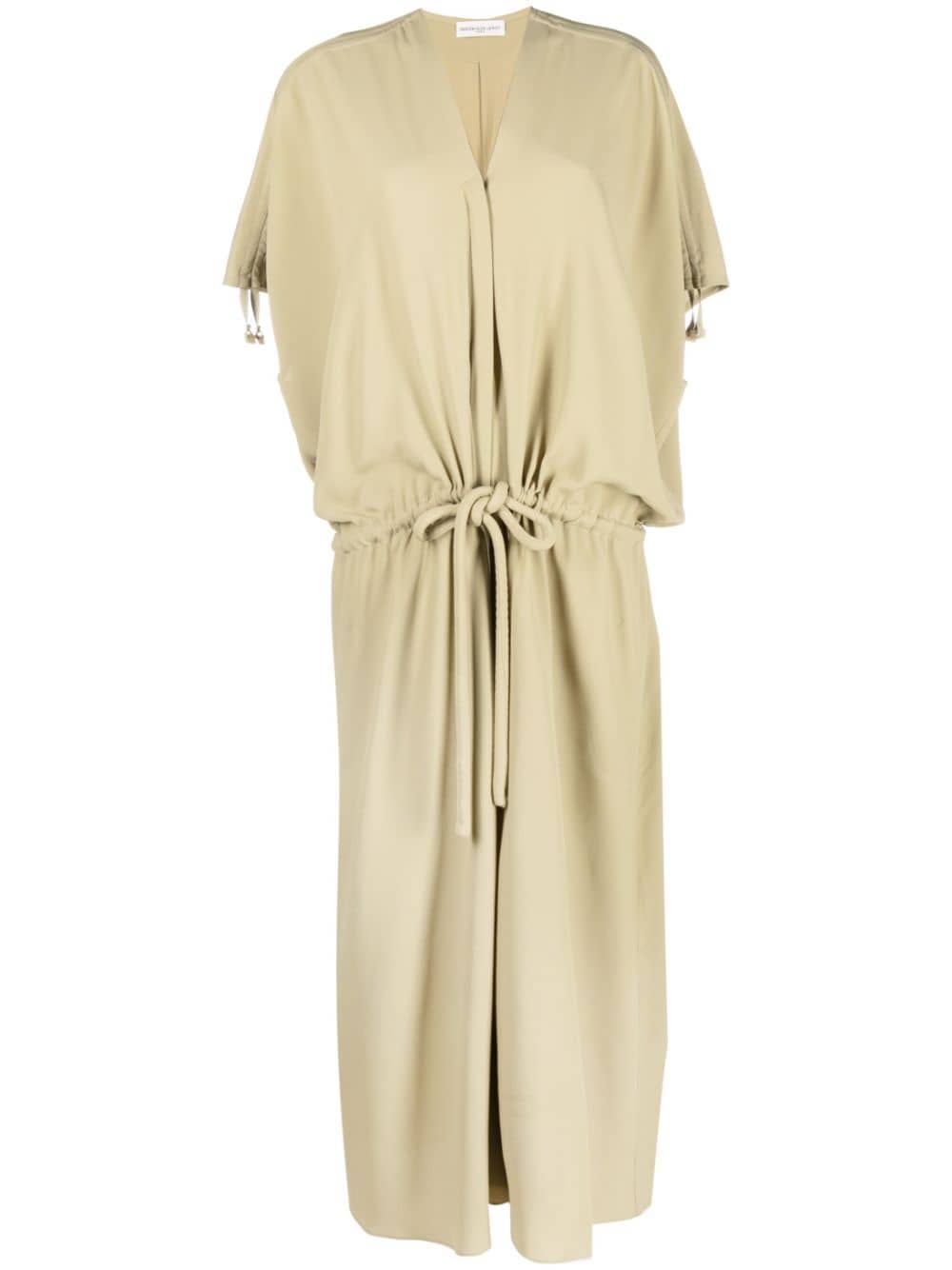 Silk-Crepe Gather Dress
