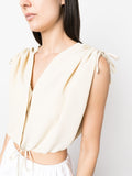 Silk-crepe Gather Top