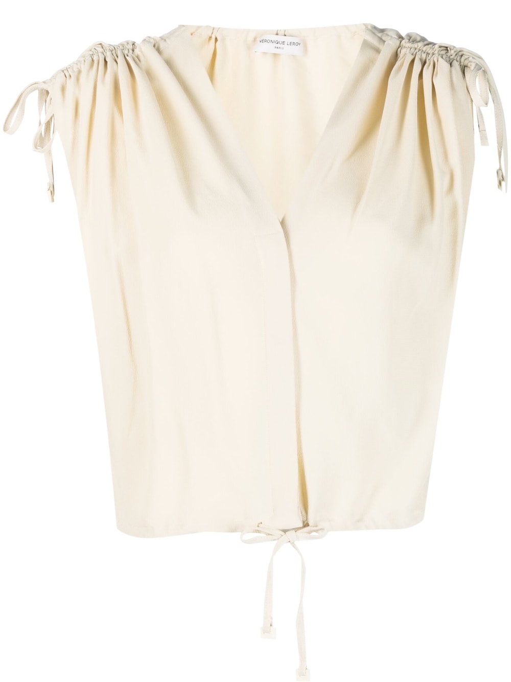 Silk-crepe Gather Top