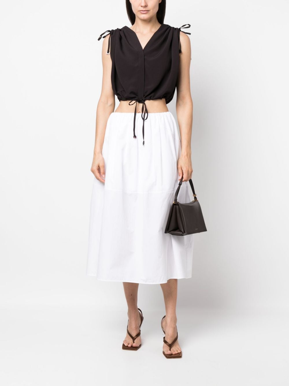Silk-crepe Gather Top