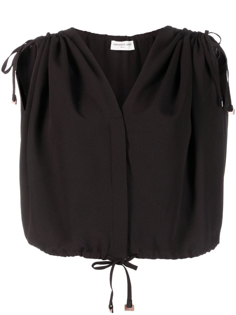 Silk-crepe Gather Top