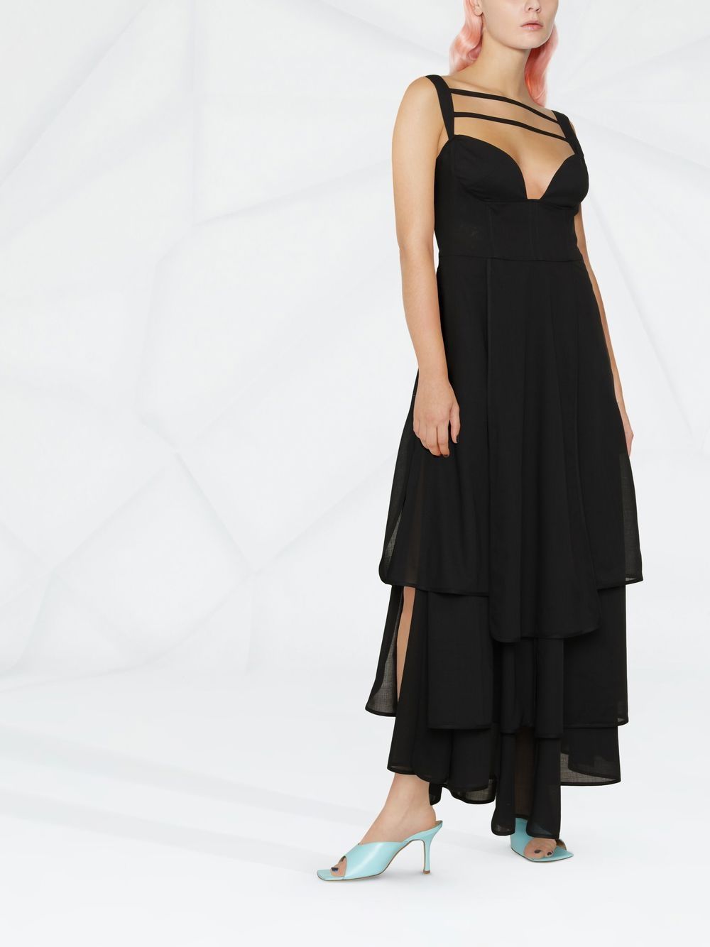 DRESS WITH MULTI PANEL SKIRT