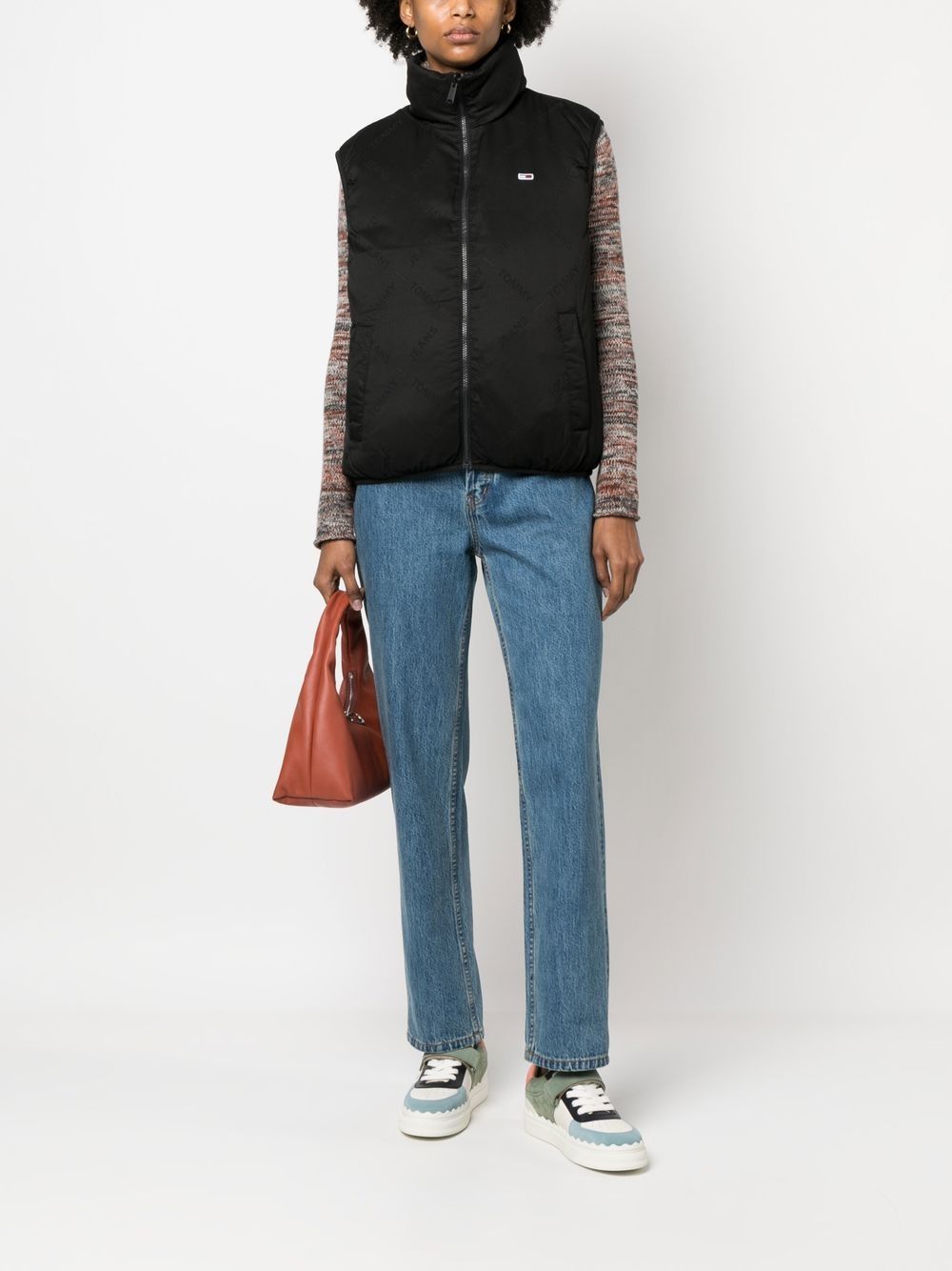 TJW REVERSE MONOGRAM PUFFER VEST