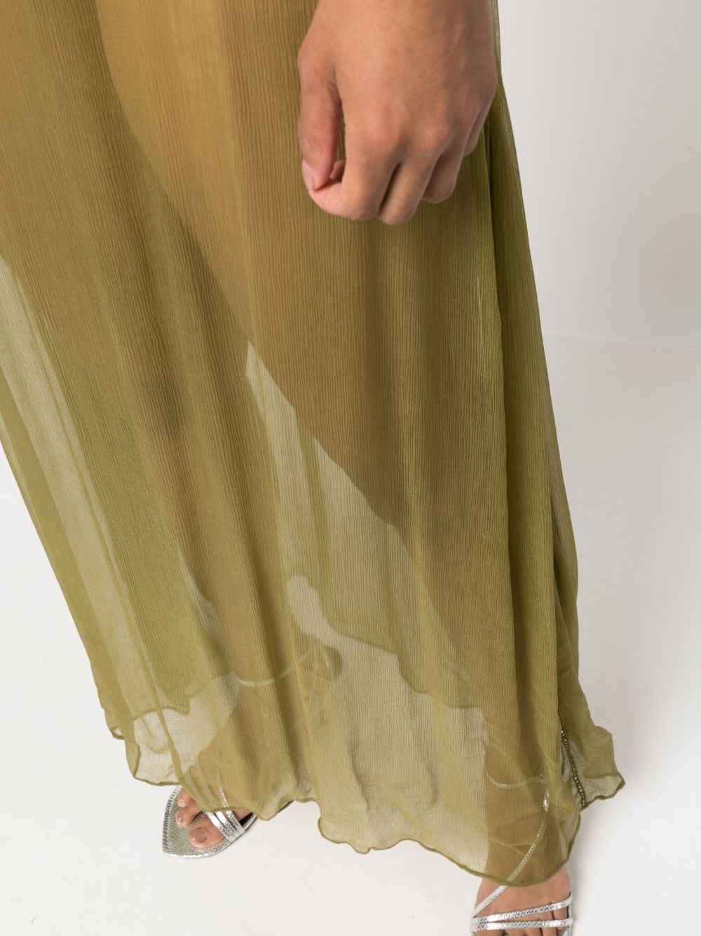 LACEWORK CREPE LONG DRESS