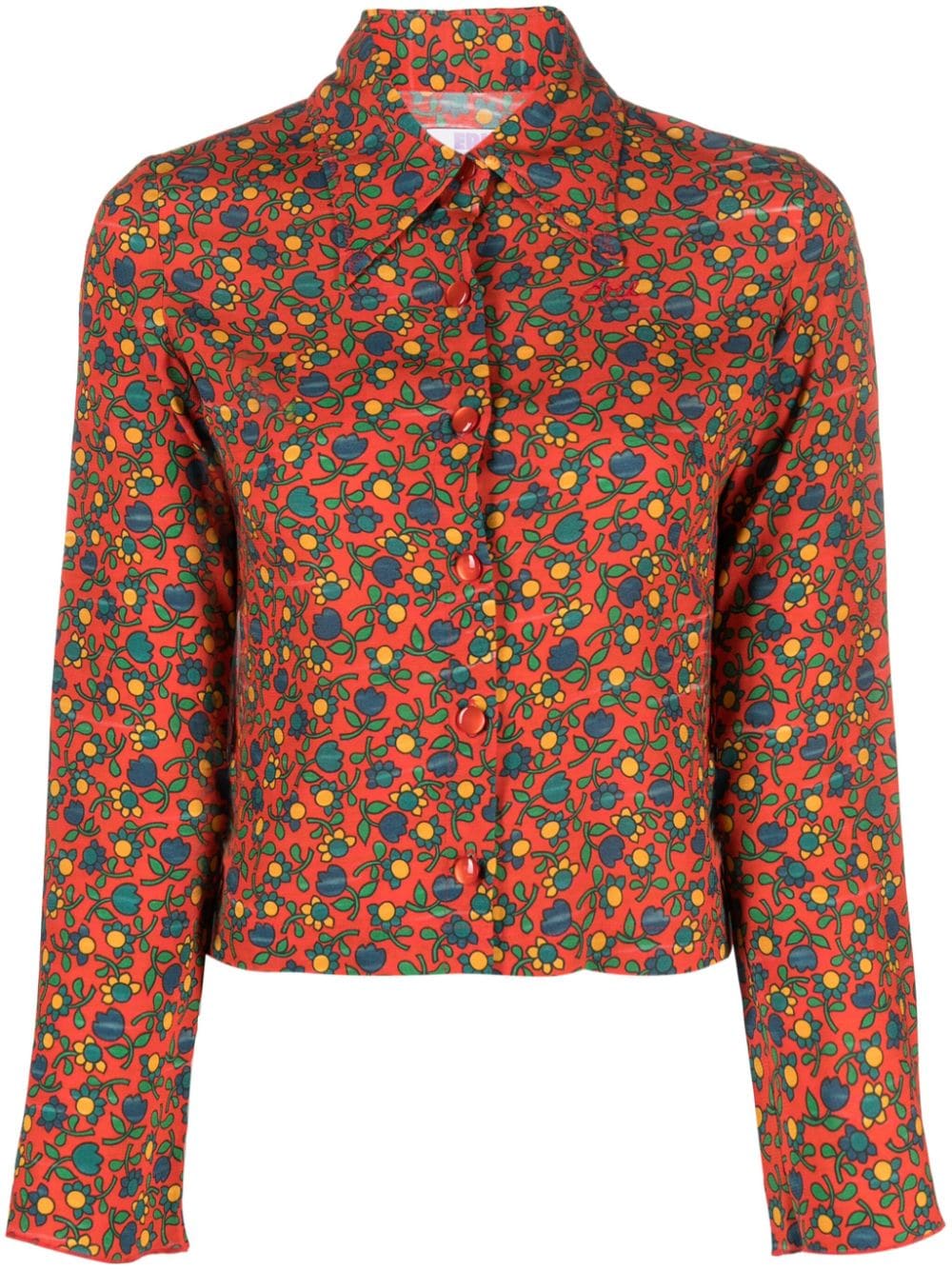 WOMENS PRINTED CREPE BLOUSE WOVEN