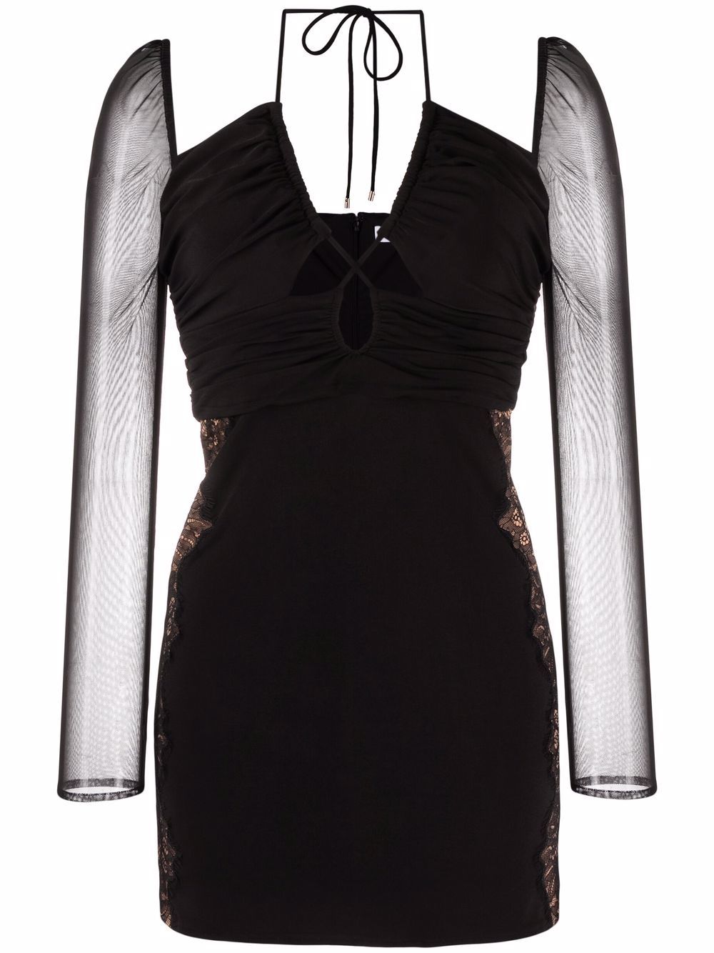 BLACK JERSEY CUT OUT MINI DRESS