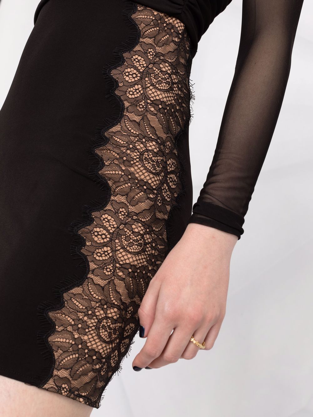 BLACK JERSEY CUT OUT MINI DRESS