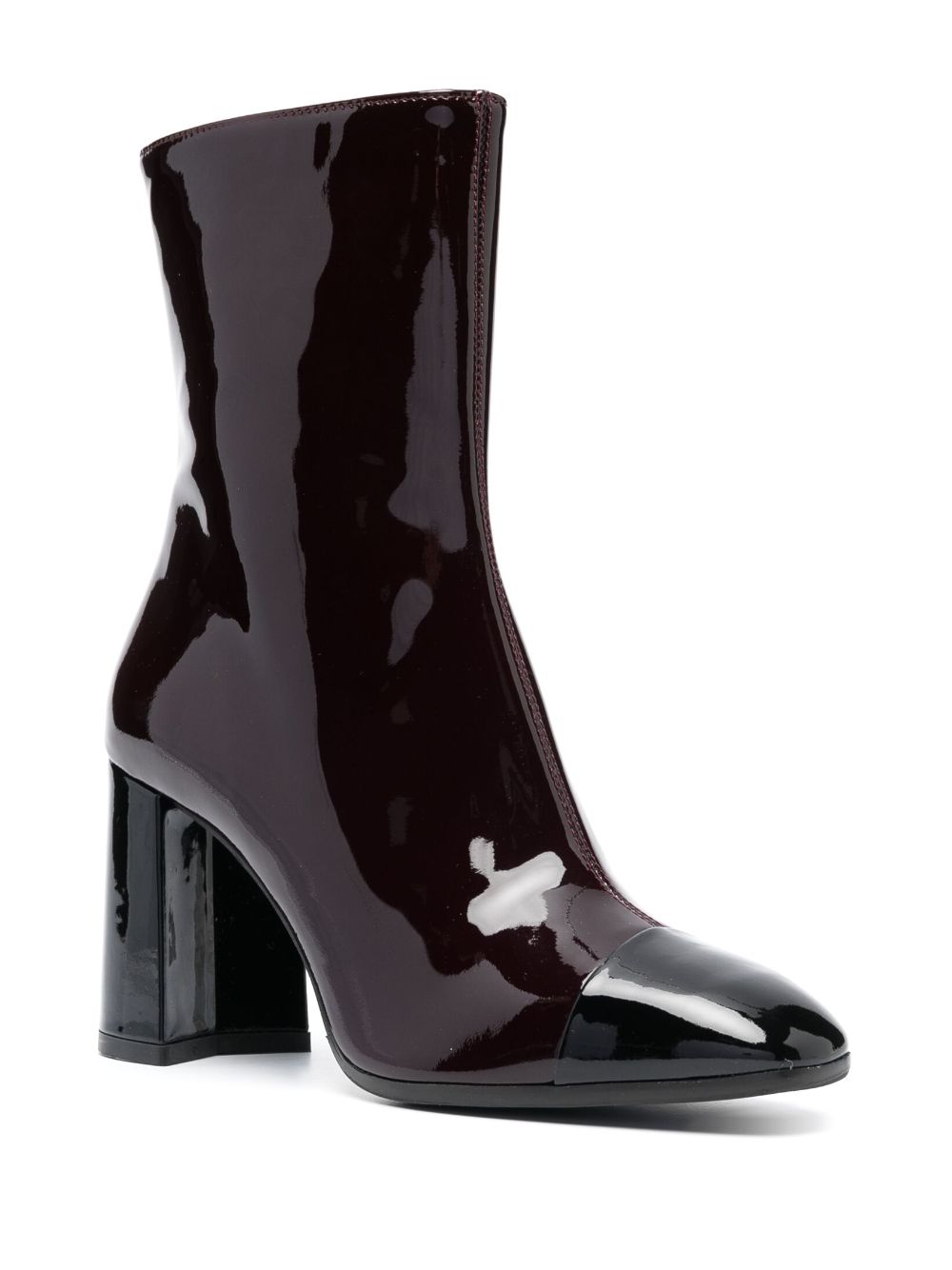 BROWN/BLACK PATENT LEATHER