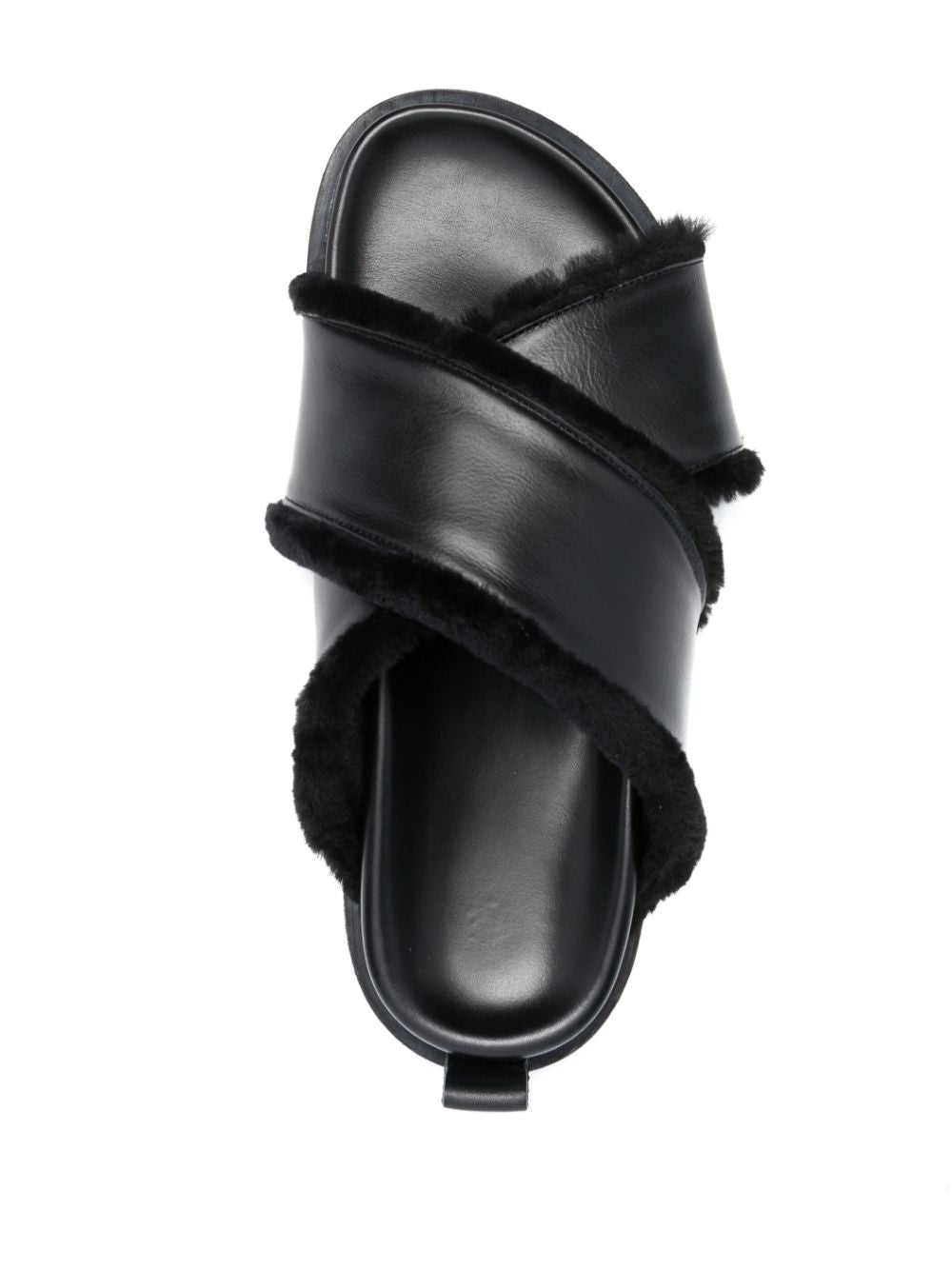 shierling and leather crossed sandals