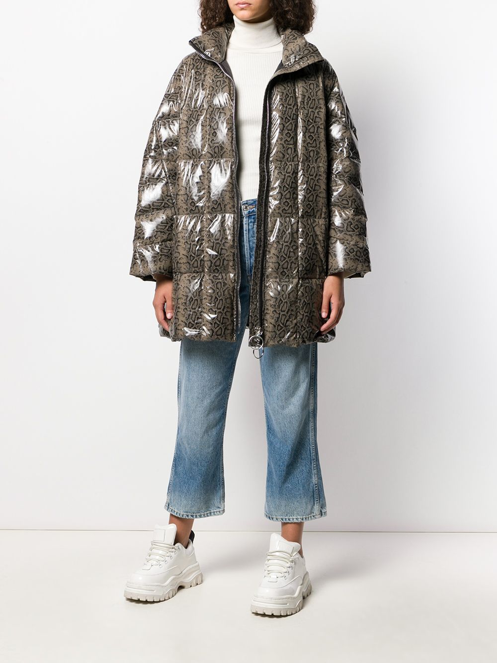 Cropped Trapeze Puffer Coat