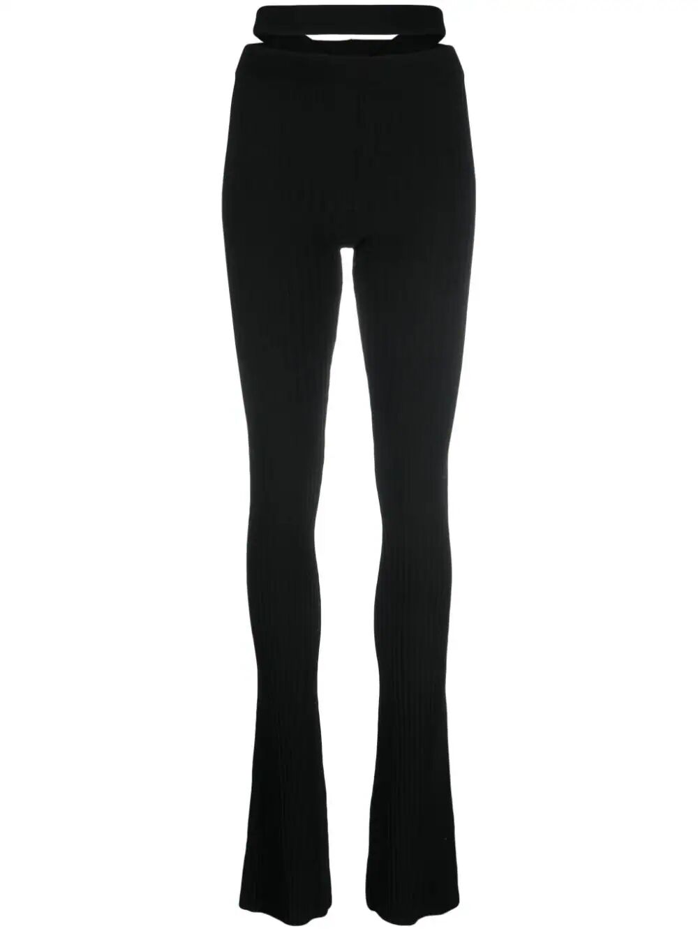 RIBBED KNIT FLARE PANTS