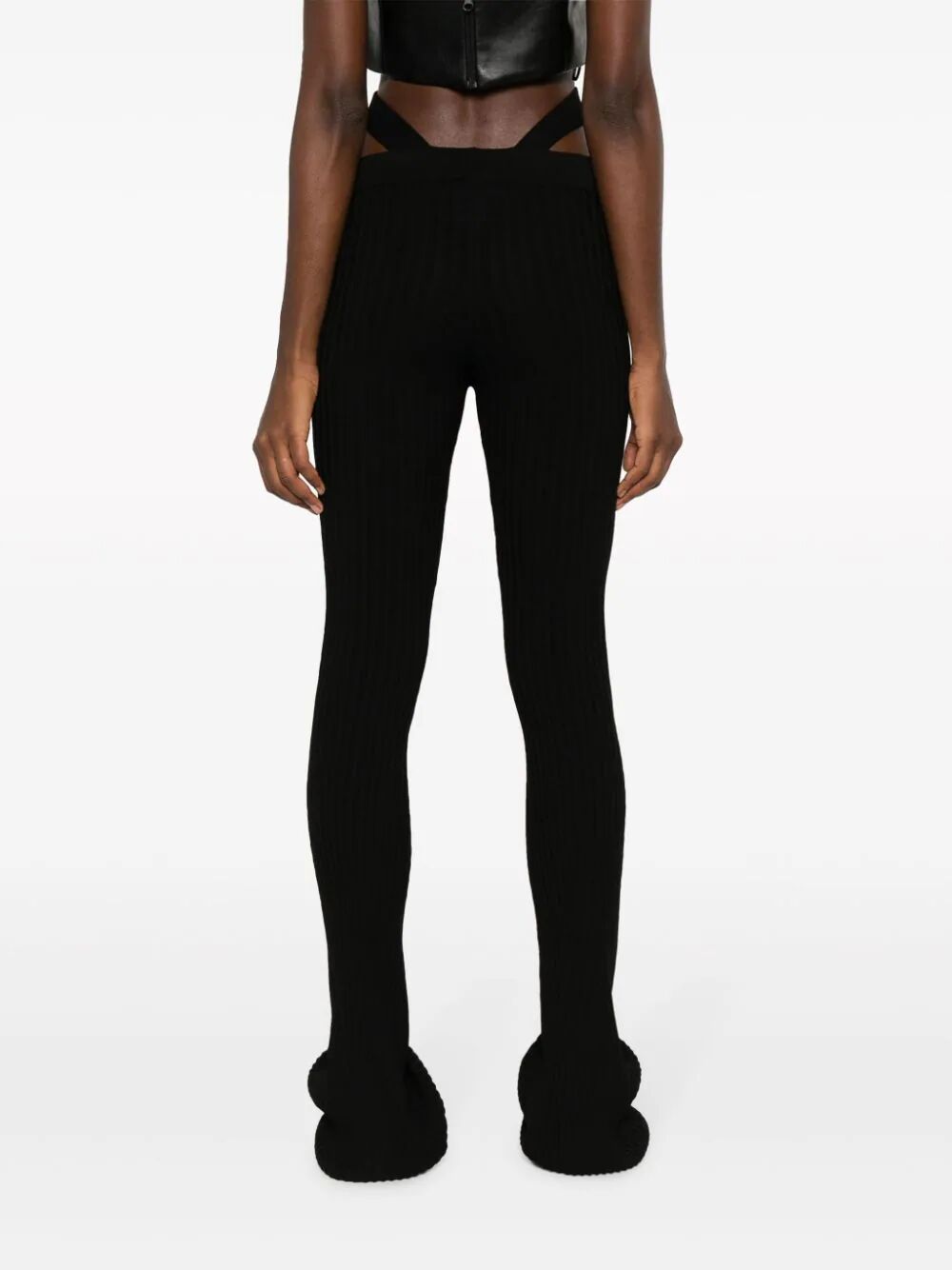 RIBBED KNIT FLARE PANTS