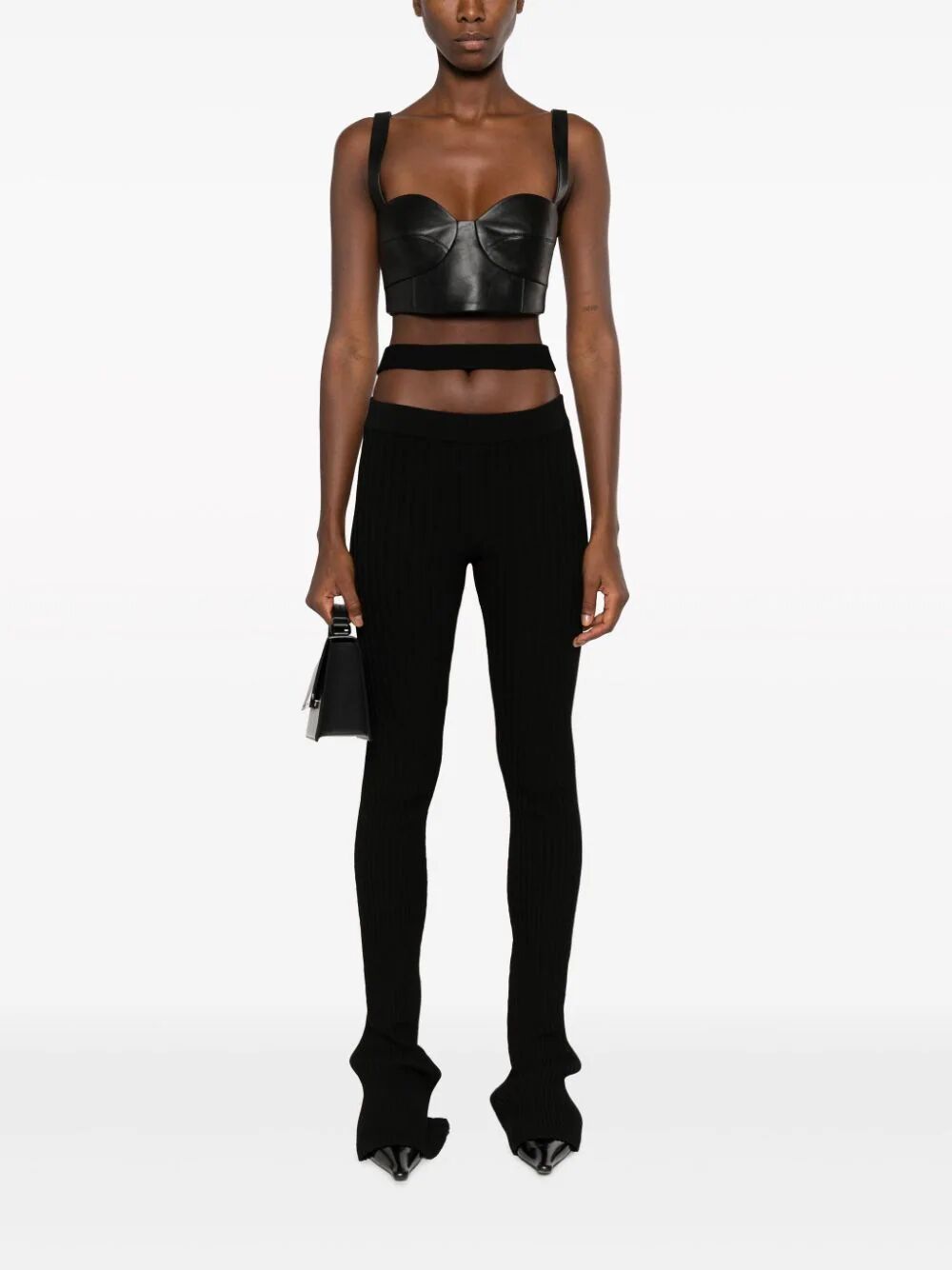 RIBBED KNIT FLARE PANTS