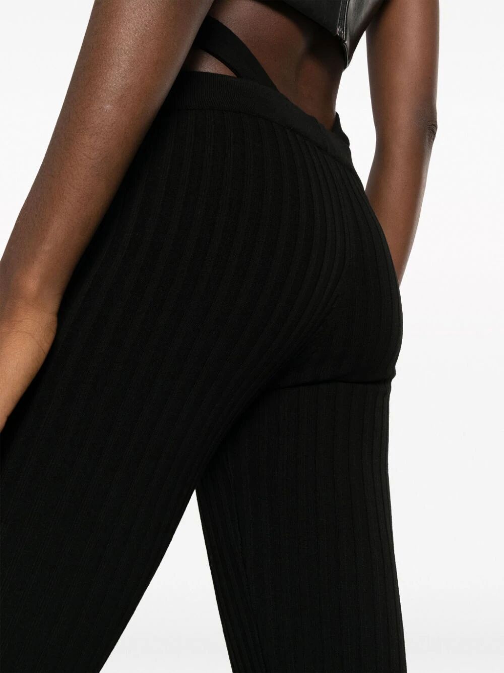 RIBBED KNIT FLARE PANTS