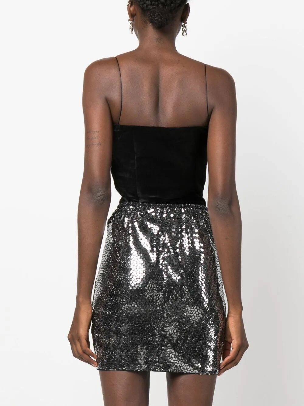 cotton viscose velvet bustier top