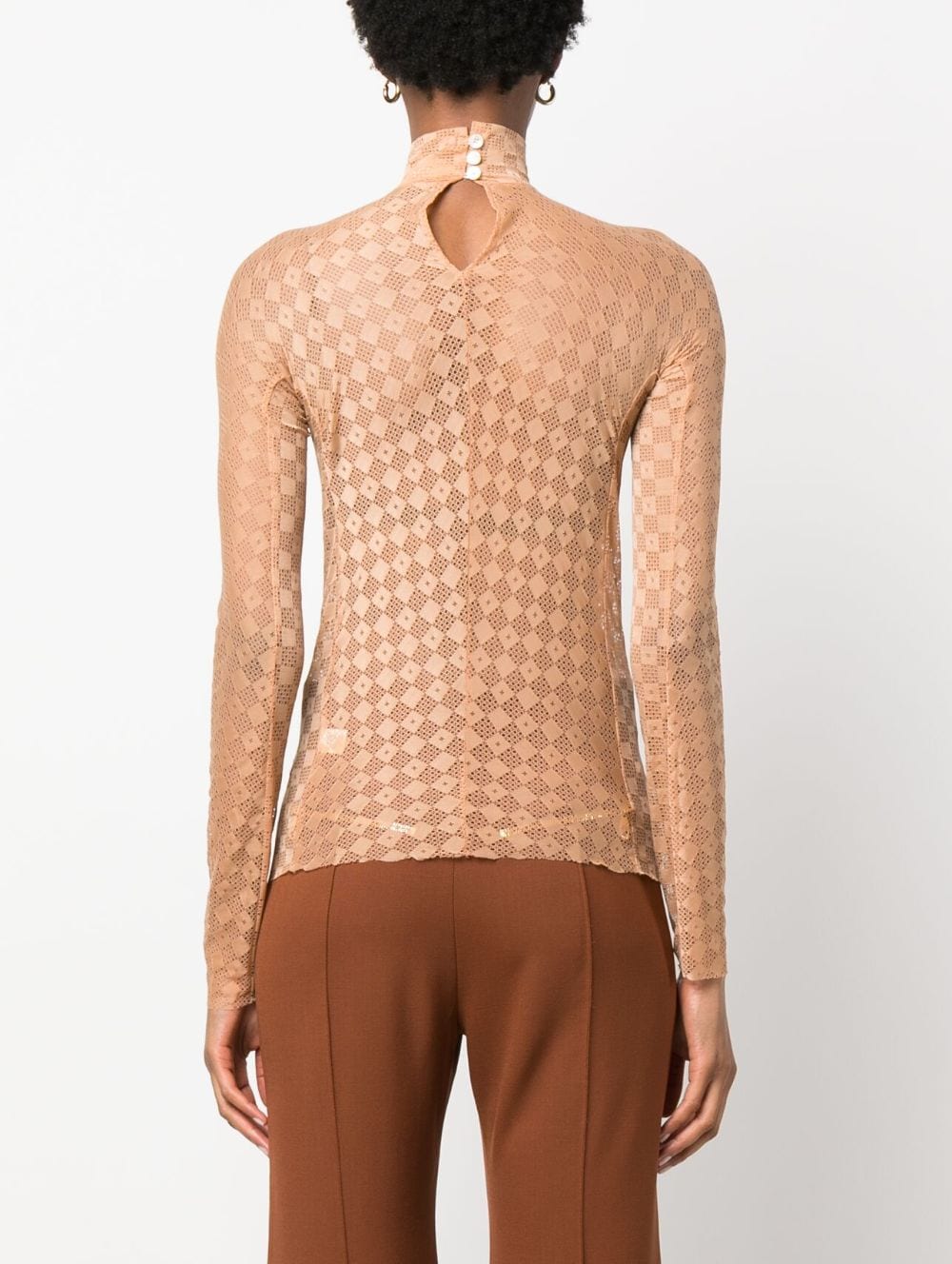 damier lace shirt