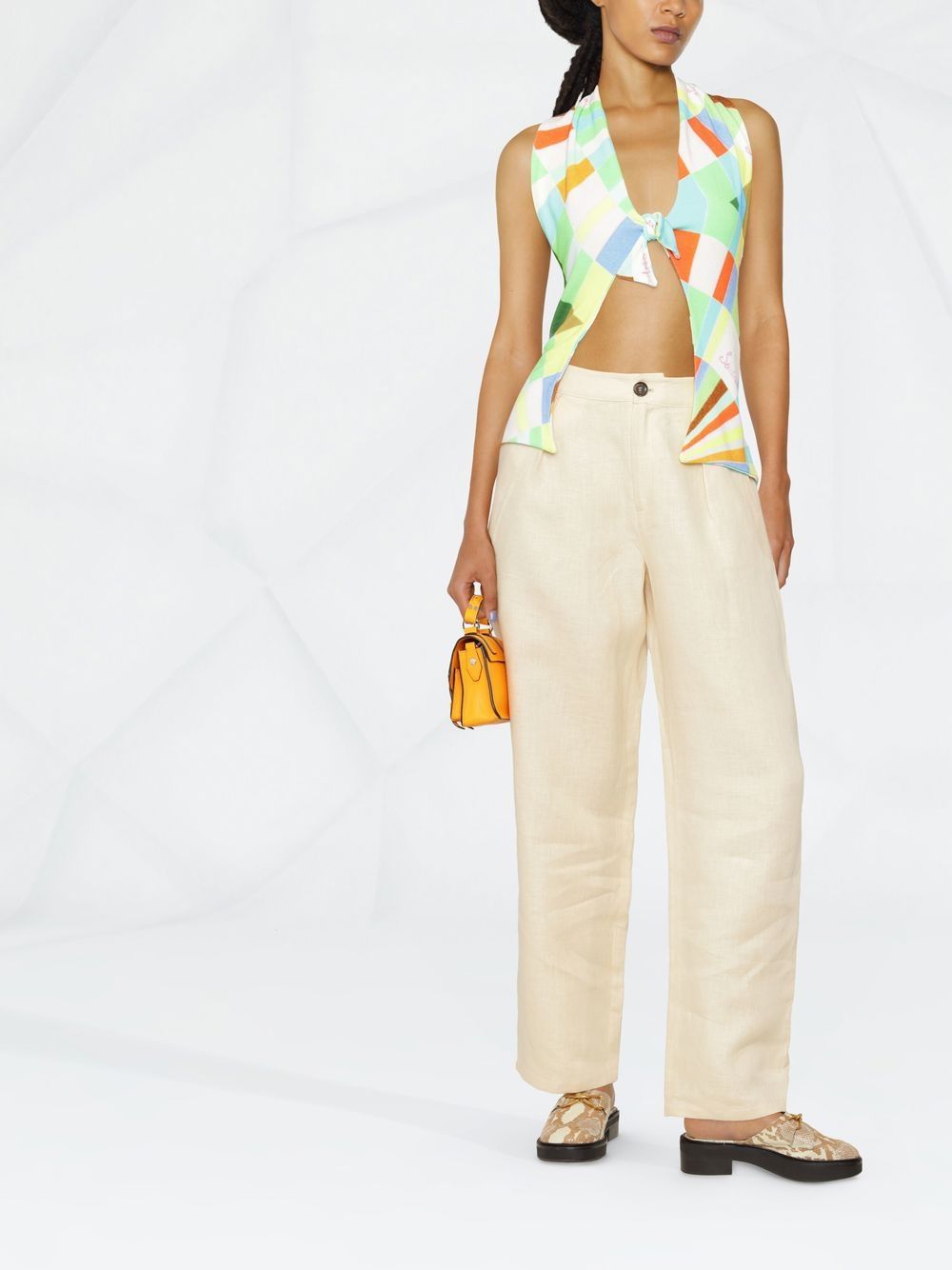 Pleated linen pants