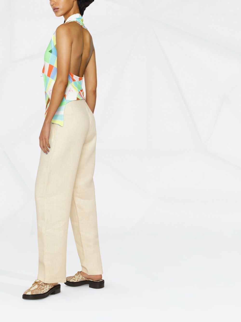 Pleated linen pants