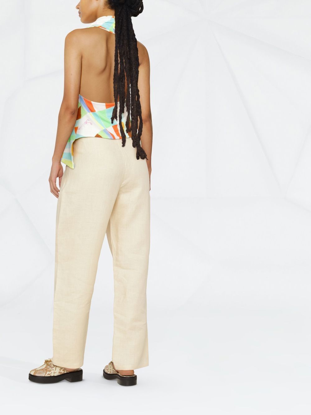 Pleated linen pants