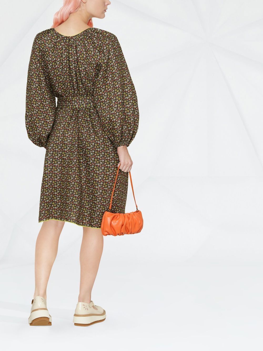 Printed linen mini dress