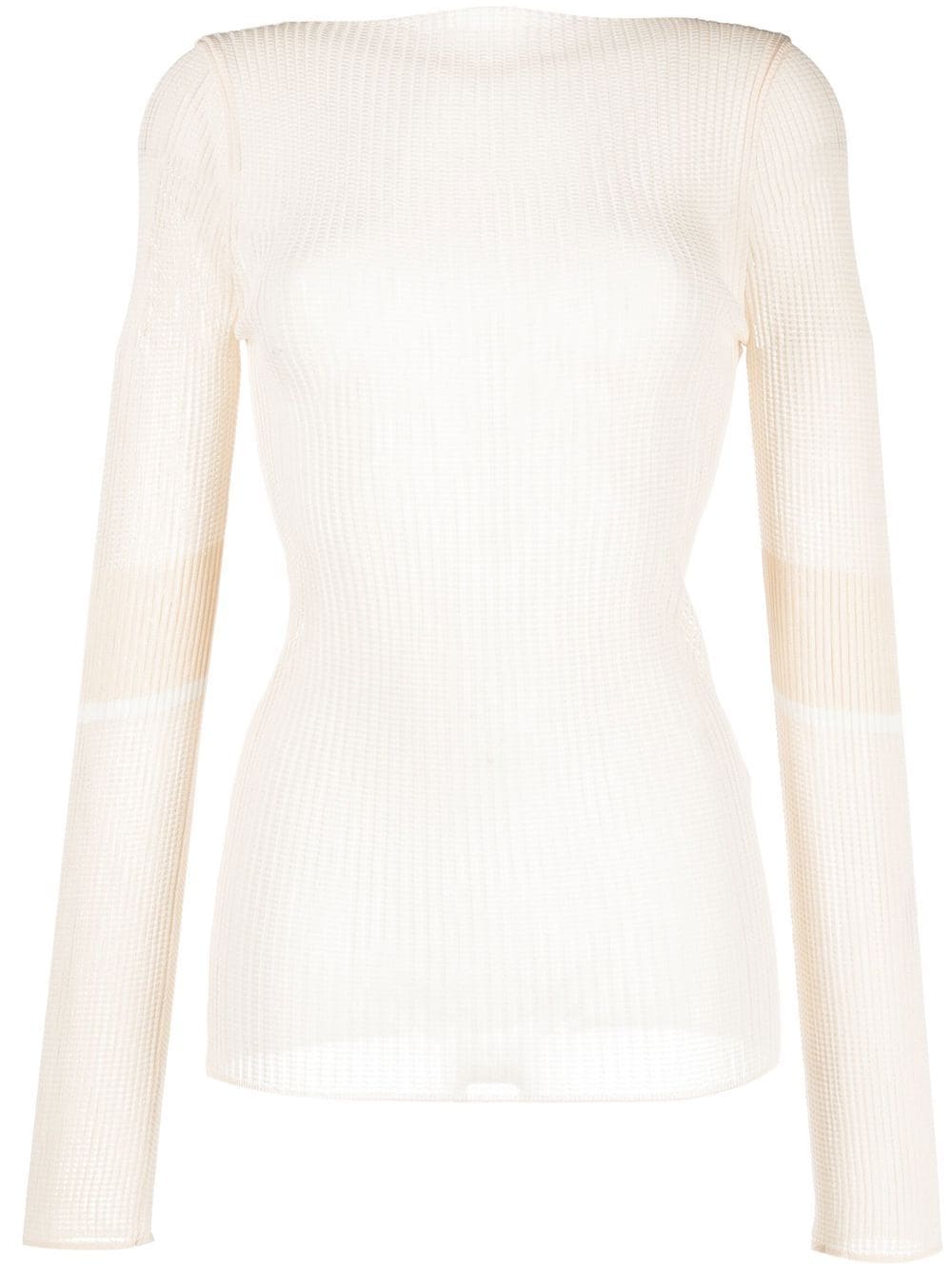 TRANSPARENT YARN BOAT-NECK KNIT